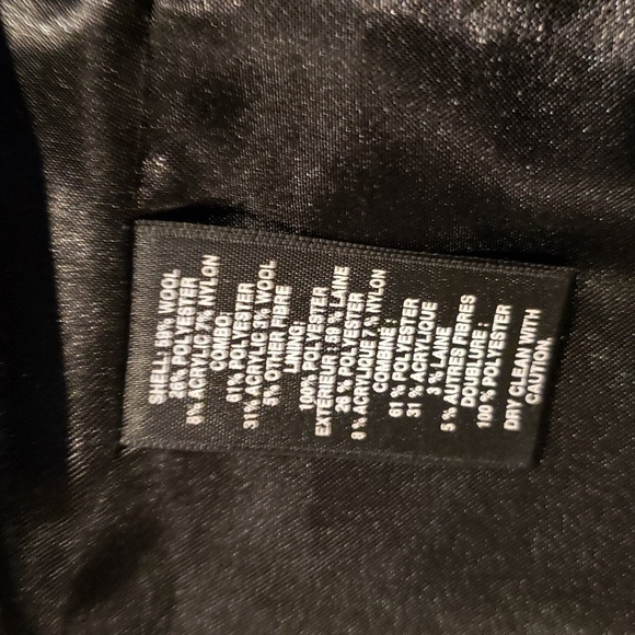 Saks Fifth Avenue Black Wool Blend Coat Medium - Picture 9 of 10